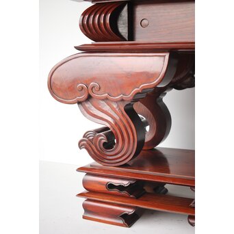 仏教美術 日蓮宗 幕末文化年号 総欅仏具前机　X304 