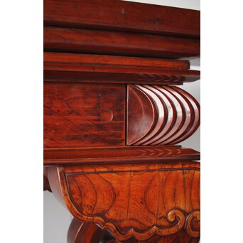 仏教美術 日蓮宗 幕末文化年号 総欅仏具前机　X304 