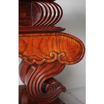 仏教美術 日蓮宗 幕末文化年号 総欅仏具前机　X304 