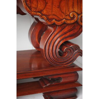 仏教美術 日蓮宗 幕末文化年号 総欅仏具前机　X304 