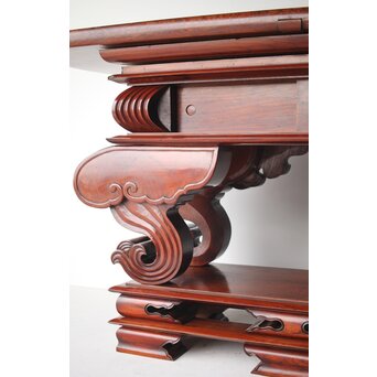 仏教美術 日蓮宗 幕末文化年号 総欅仏具前机　X304 