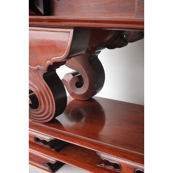 仏教美術 日蓮宗 幕末文化年号 総欅仏具前机　X304 