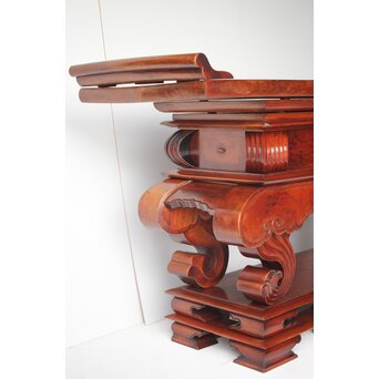 仏教美術 日蓮宗 幕末文化年号 総欅仏具前机　X304 