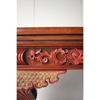 仏教美術 日蓮宗 幕末文化年号 総欅仏具前机　X304 