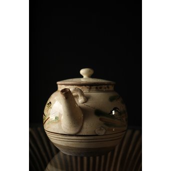 皆川マスか 益子焼 山水 土瓶 急須　P254 