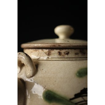 皆川マスか 益子焼 山水 土瓶 急須　P254 