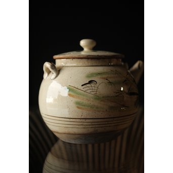 皆川マスか 益子焼 山水 土瓶 急須　P254 