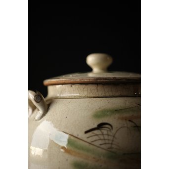 皆川マスか 益子焼 山水 土瓶 急須　P254 