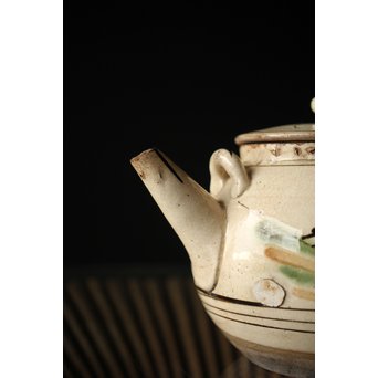 皆川マスか 益子焼 山水 土瓶 急須　P254 