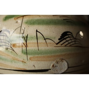 皆川マスか 益子焼 山水 土瓶 急須　P254 