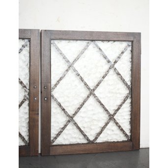 石目ガラスの菱形組子窓 2枚1組　GD0062 