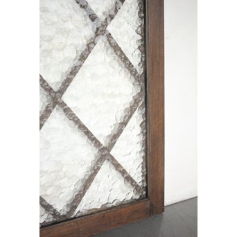 石目ガラスの菱形組子窓 2枚1組　GD0062 