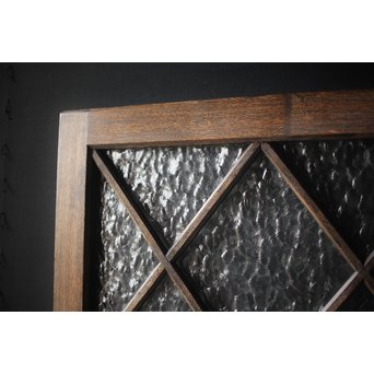 石目ガラスの菱形組子窓 2枚1組　GD0062 