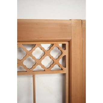 ガラス入 白木組子書院 4枚1組　R0111 