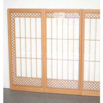 ガラス入 白木組子書院 4枚1組　R0111 
