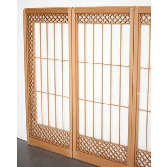 ガラス入 白木組子書院 4枚1組　R0111 