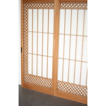 ガラス入 白木組子書院 4枚1組　R0111 