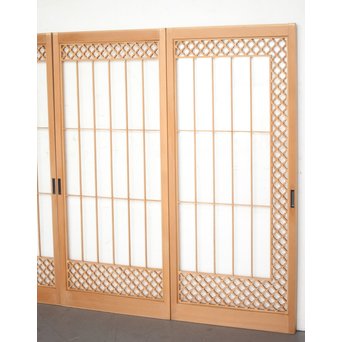 ガラス入 白木組子書院 4枚1組　R0111 