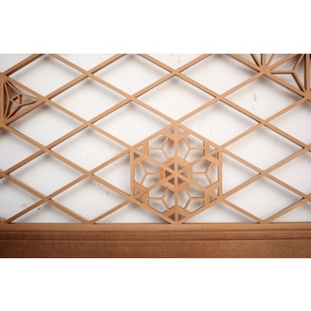 多種デザイン 白木組子欄間 2枚1組　R0116Y 