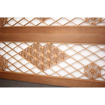 多種デザイン 白木組子欄間 2枚1組　R0116Y 