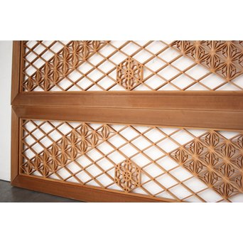 多種デザイン 白木組子欄間 2枚1組　R0116Y 