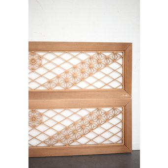 多種デザイン 白木組子欄間 2枚1組　R0116Y 