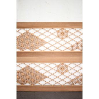 多種デザイン 白木組子欄間 2枚1組　R0116Y 