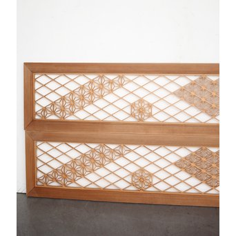 多種デザイン 白木組子欄間 2枚1組　R0116Y 