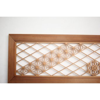 多種デザイン 白木組子欄間 2枚1組　R0116Y 