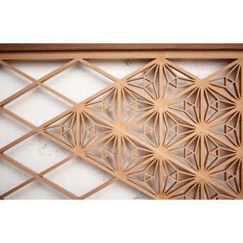 多種デザイン 白木組子欄間 2枚1組　R0116Y 