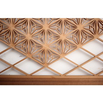 多種デザイン 白木組子欄間 2枚1組　R0116Y 