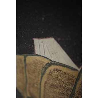 萩原英雄 三十六富士 石和早春 木版画 額装　Z255 