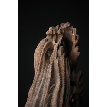 木鼻 玄武と波 寺院木彫　X307 