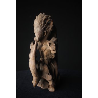 木鼻 玄武と波 寺院木彫　X307 