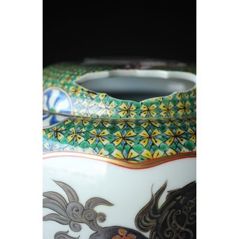 二代 上出喜山 獅子図小紋文様手炉　P258 