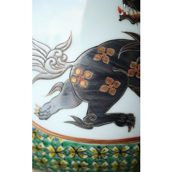 二代 上出喜山 獅子図小紋文様手炉　P258 