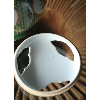 二代 上出喜山 獅子図小紋文様手炉　P258 