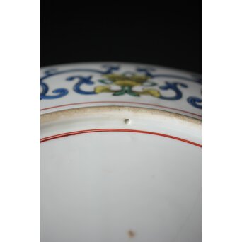 九谷 二代 上出喜山 山水楼閣図 大皿　P259 