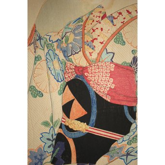 川瀬巴水 木版画【ゆく春】版木消失作品 大正14年作品 額装 Jシールワタナベ6㎜印　Z260 