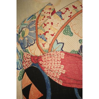 川瀬巴水 木版画【ゆく春】版木消失作品 大正14年作品 額装 Jシールワタナベ6㎜印　Z260 