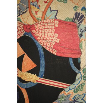 川瀬巴水 木版画【ゆく春】版木消失作品 大正14年作品 額装 Jシールワタナベ6㎜印　Z260 