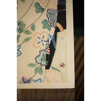 川瀬巴水 木版画【ゆく春】版木消失作品 大正14年作品 額装 Jシールワタナベ6㎜印　Z260 