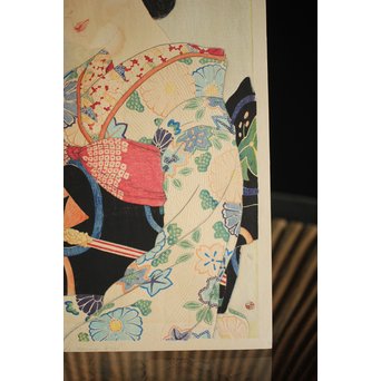 川瀬巴水 木版画【ゆく春】版木消失作品 大正14年作品 額装 Jシールワタナベ6㎜印　Z260 