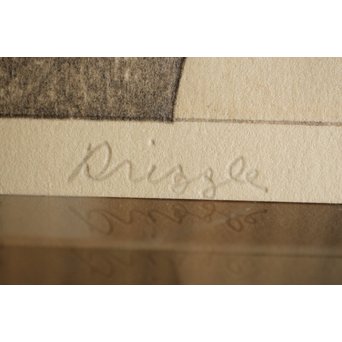 伊東深水 木版画【時雨】 Z261 