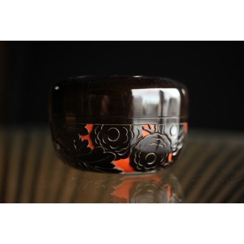 堆朱楊成 菊桐 彫漆堆漆棗　Q280 