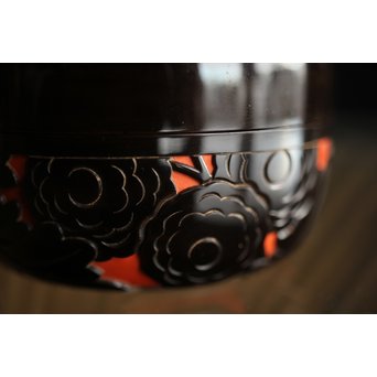 堆朱楊成 菊桐 彫漆堆漆棗　Q280 