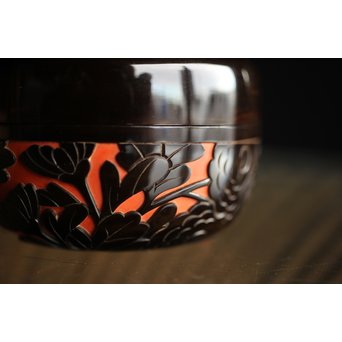 堆朱楊成 菊桐 彫漆堆漆棗　Q280 