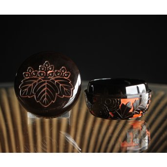 堆朱楊成 菊桐 彫漆堆漆棗　Q280 