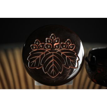 堆朱楊成 菊桐 彫漆堆漆棗　Q280 