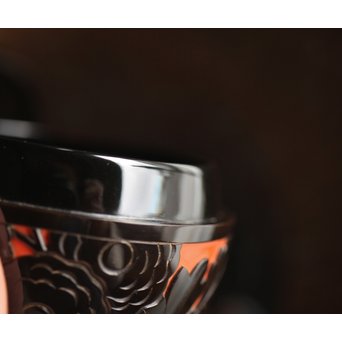 堆朱楊成 菊桐 彫漆堆漆棗　Q280 